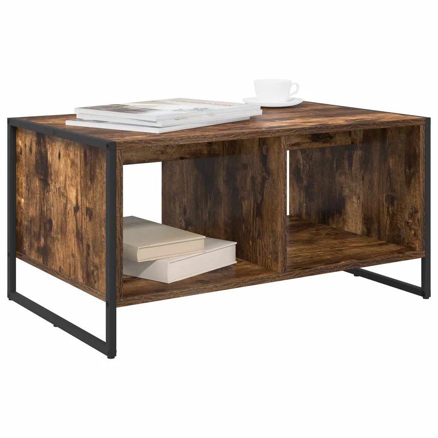 Table basse Chêne Fumé 80 x 50 x 40 cm Bois d'ingénierie - 3