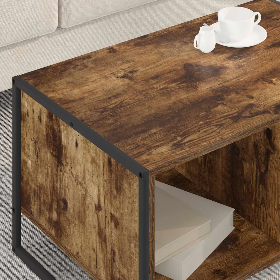 Table basse Chêne Fumé 80 x 50 x 40 cm Bois d'ingénierie - 4