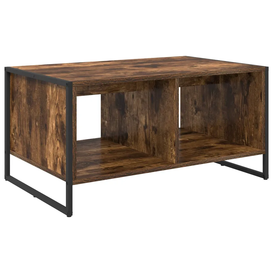 Table basse Chêne Fumé 80 x 50 x 40 cm Bois d'ingénierie - 7