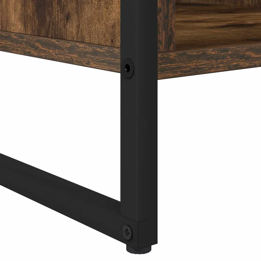 Table basse Chêne Fumé 80 x 50 x 40 cm Bois d'ingénierie - 9