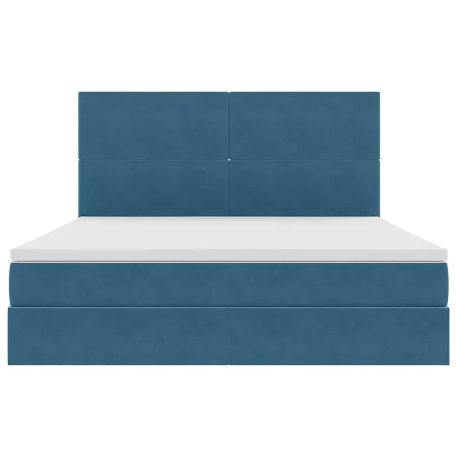 Lit avec rangement et matelas Bleu foncé 180 x 200 cm Velours - 7