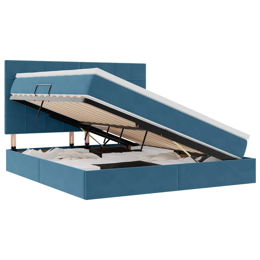 Lit de rangement LED avec matelas Bleu foncé 180 x 200 cm - 2