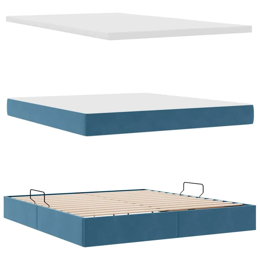 Lit de rangement LED avec matelas Bleu foncé 180 x 200 cm - 9