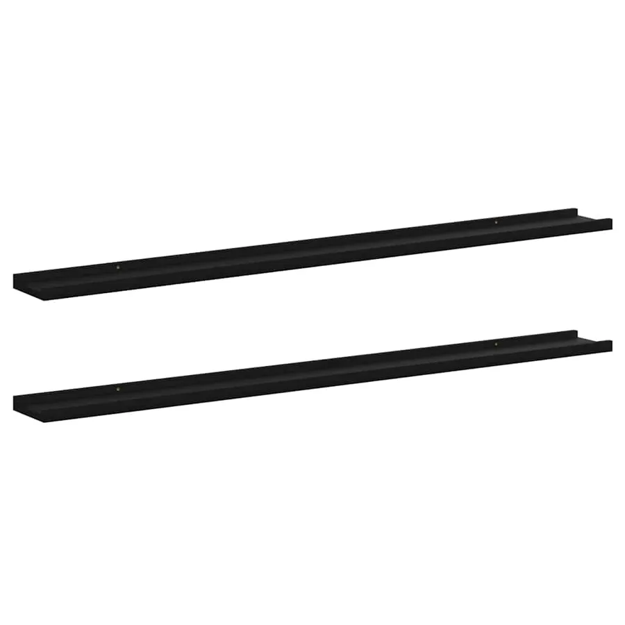 Étagères murales 2 pcs Noir 115x9x3 cm - 2