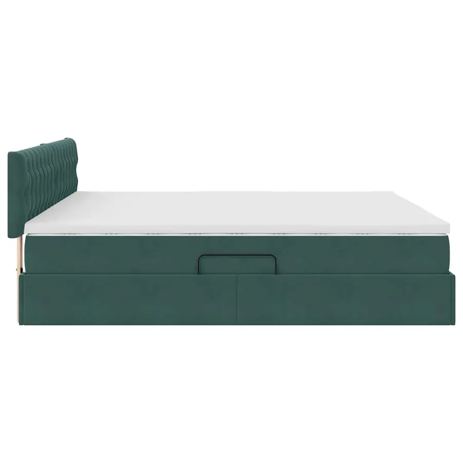 Lit de rangement LED avec matelas Vert foncé 180 x 200 cm - 11