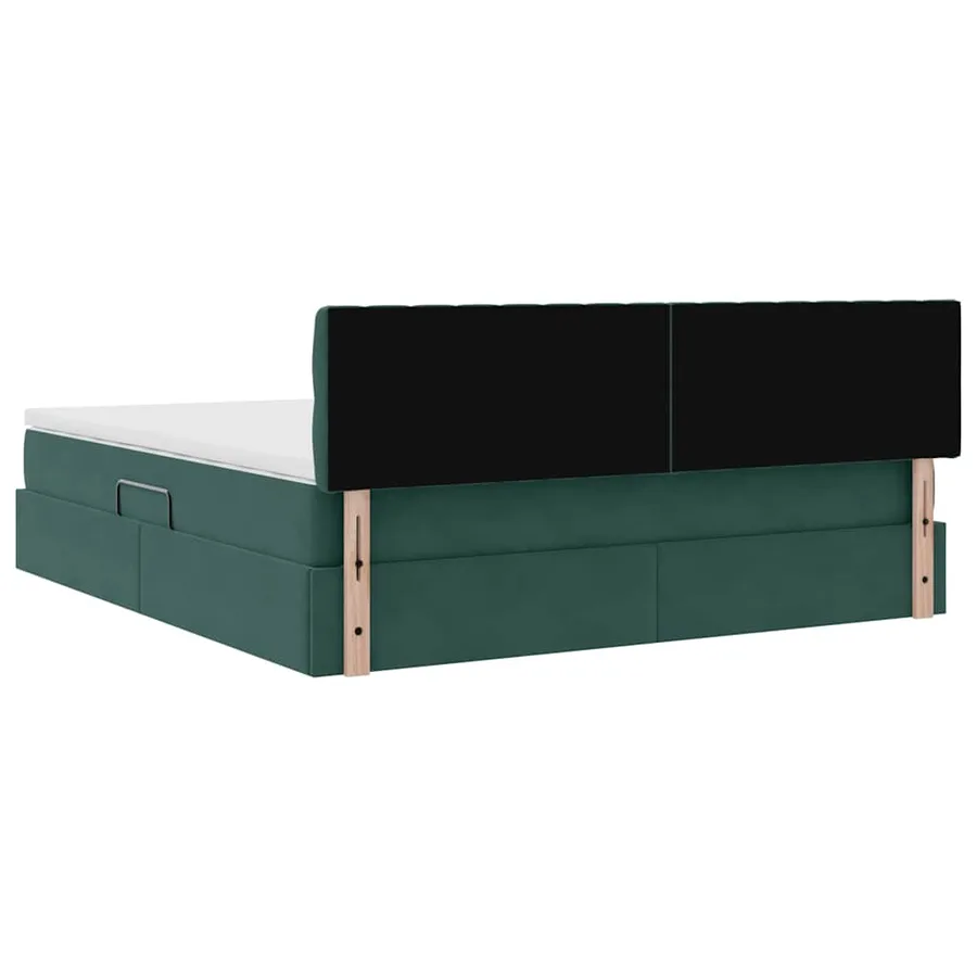 Lit de Rangement avec matelas Vert foncé 180 x 200 cm Velours - 11