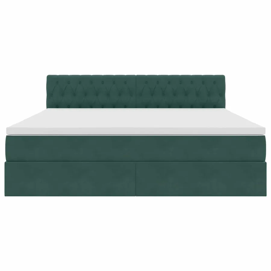 Lit de Rangement avec matelas Vert foncé 180 x 200 cm Velours - 7
