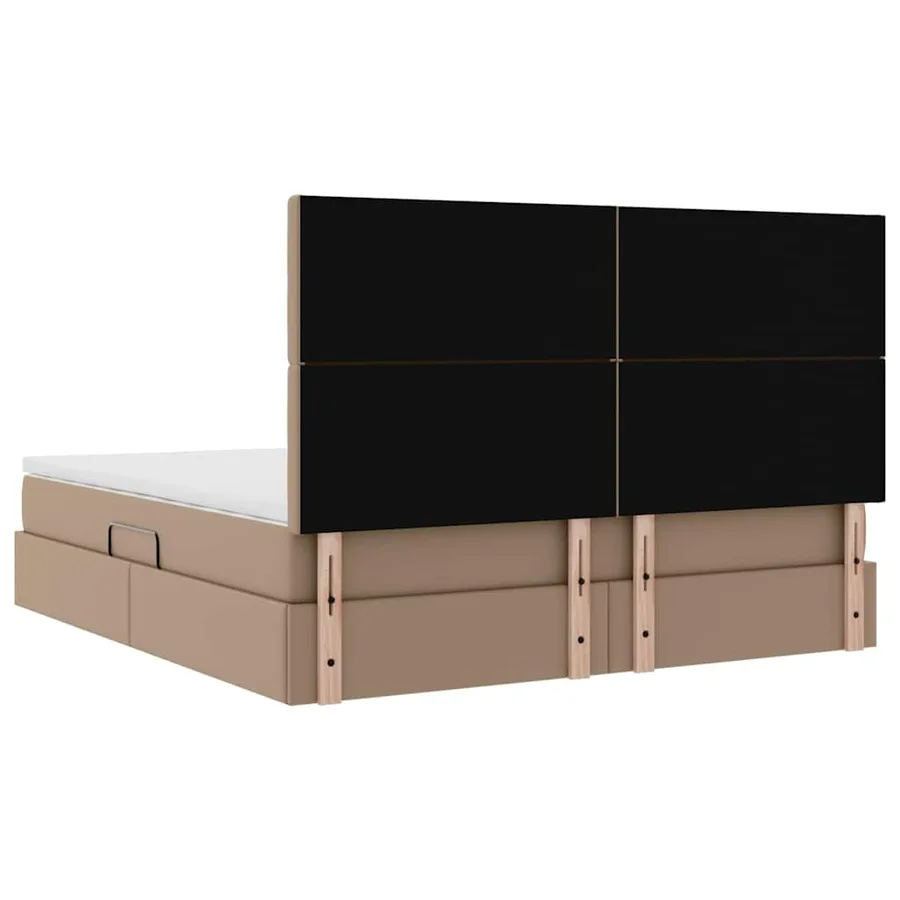 Lit avec rangement et LED Cappuccino 180 x 200 cm Simili cuir - 12