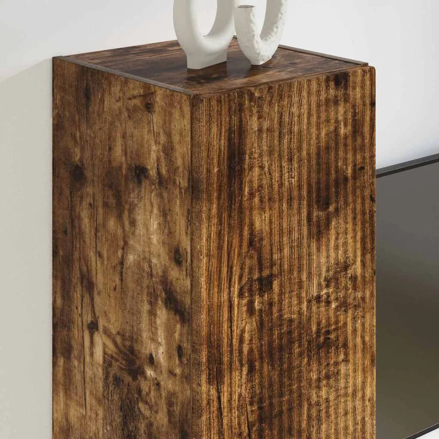 Meuble TV mural Chêne fumé 30 x 31 x 60 cm Bois d'ingénierie - 4