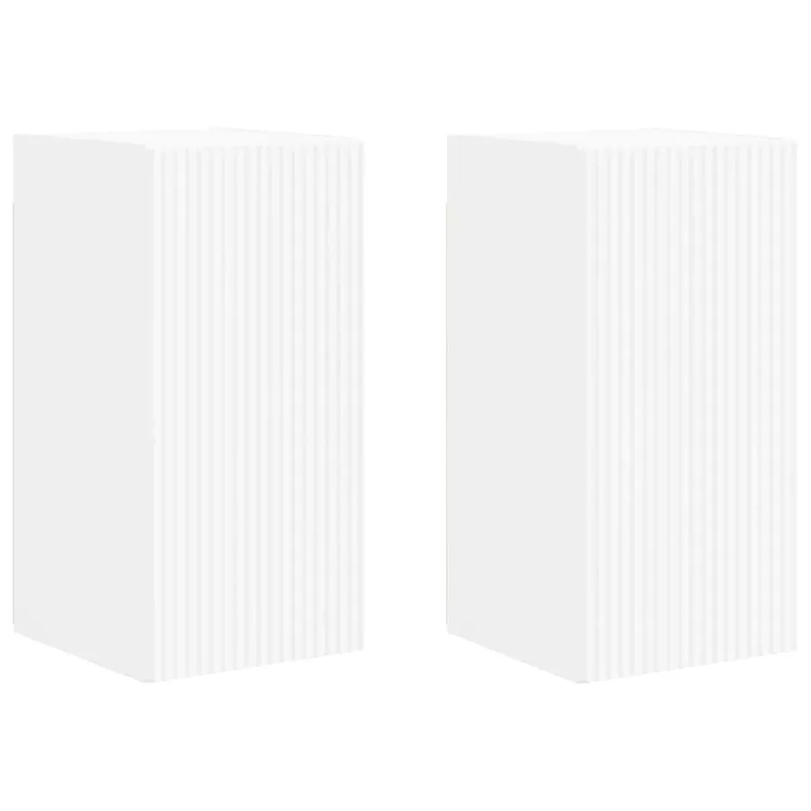 Meuble TV mural 2 pcs Blanc 30 x 31 x 60 cm Bois d'ingénierie - 2