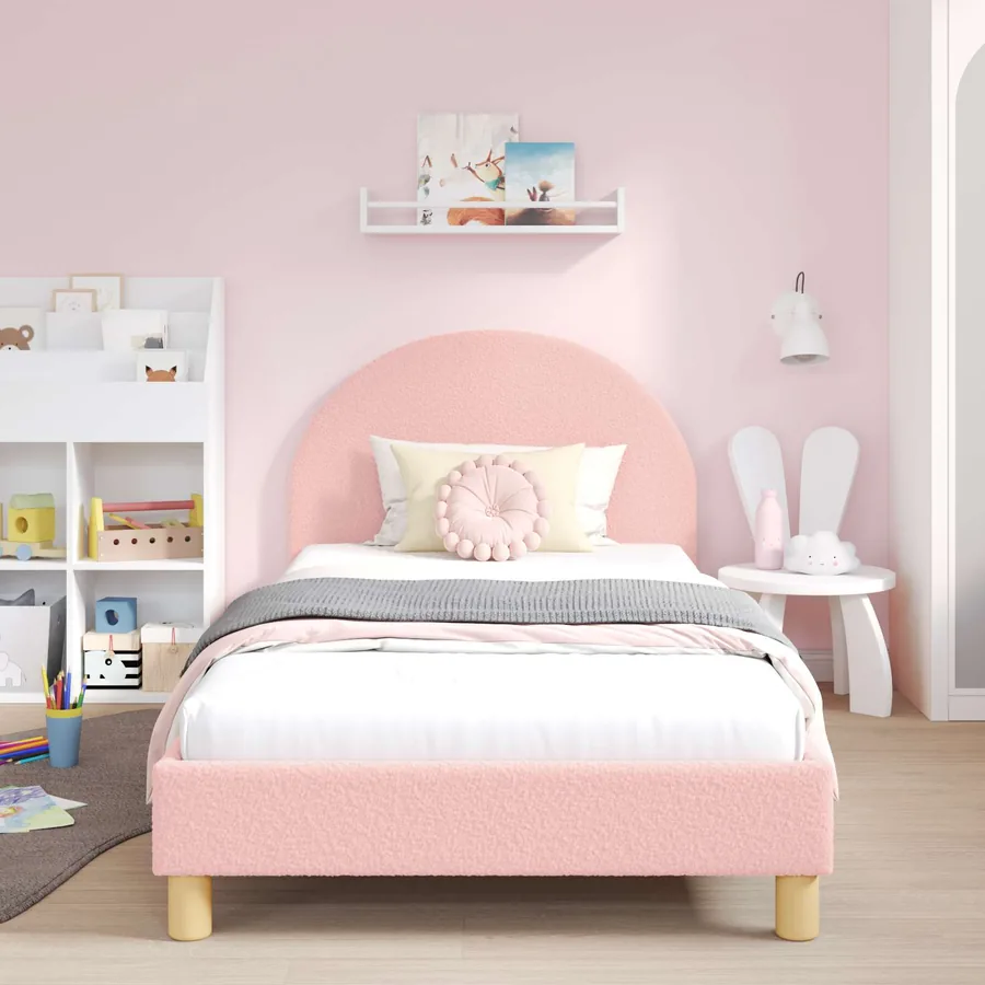 Cadre de lit pour enfants avec tête de lit Rose 80 x 200 cm