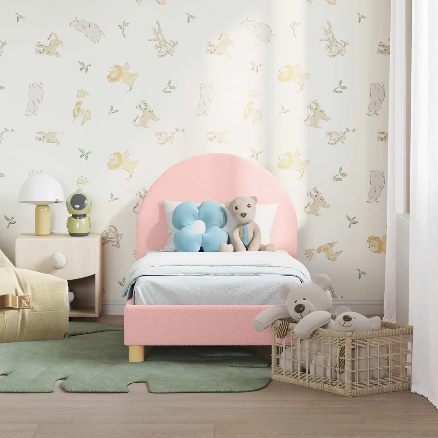 Cadre de lit pour tout-petit avec tête de lit Rose 70 x 140 cm