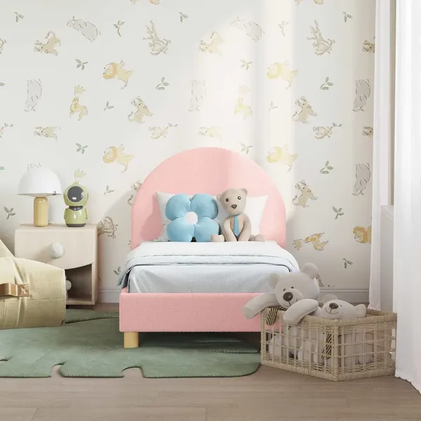 Cadre de lit pour tout-petit avec tête de lit Rose 70 x 140 cm