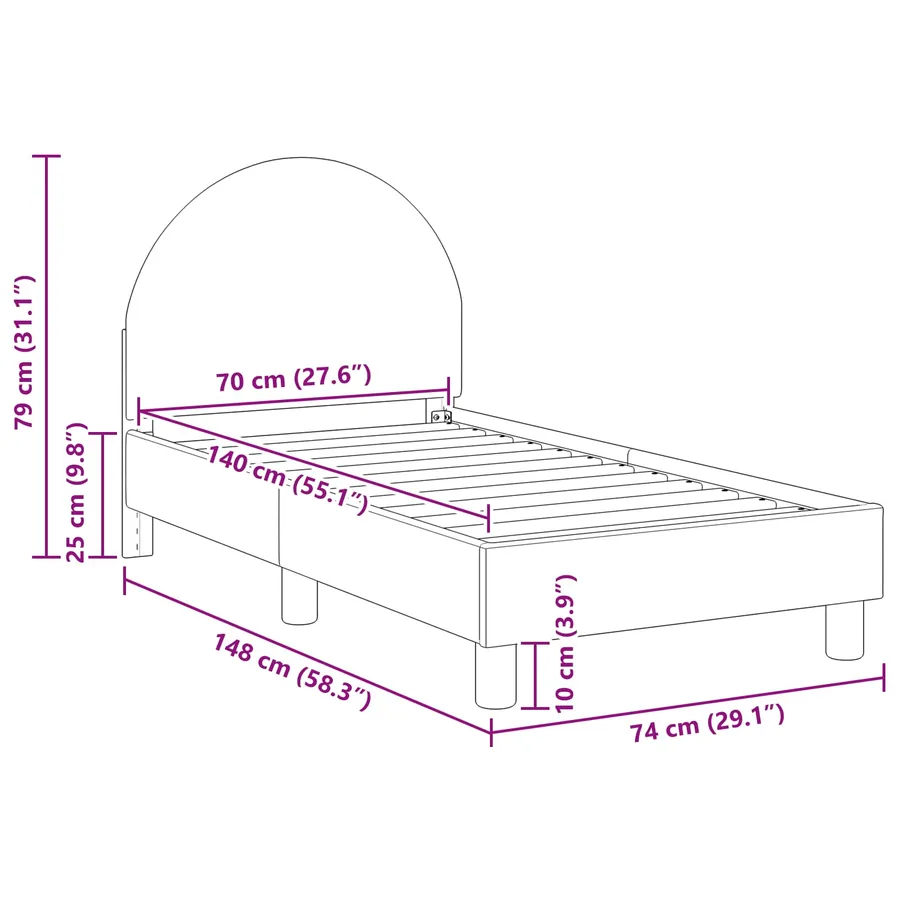 Cadre de lit pour tout-petit avec tête de lit Rose 70 x 140 cm - 9