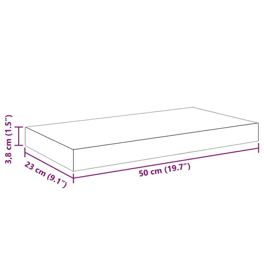 Étagères murales flottantes 2 pcs noir 50x23,5x3,8 cm MDF - 16