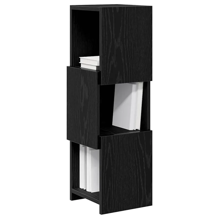 Meuble d'angle Chêne noir 25,5x25x80cm Bois d'ingénierie - 3