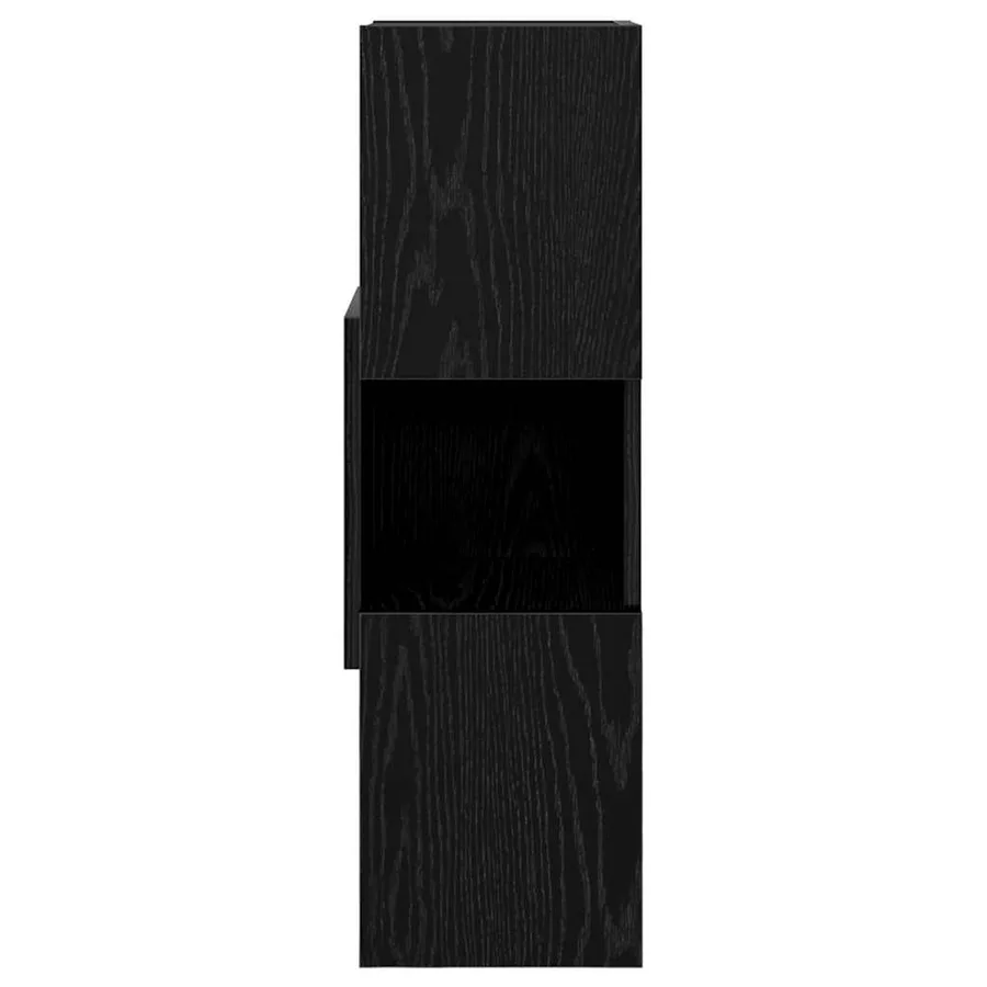 Meuble d'angle Chêne noir 25,5x25x80cm Bois d'ingénierie - 5