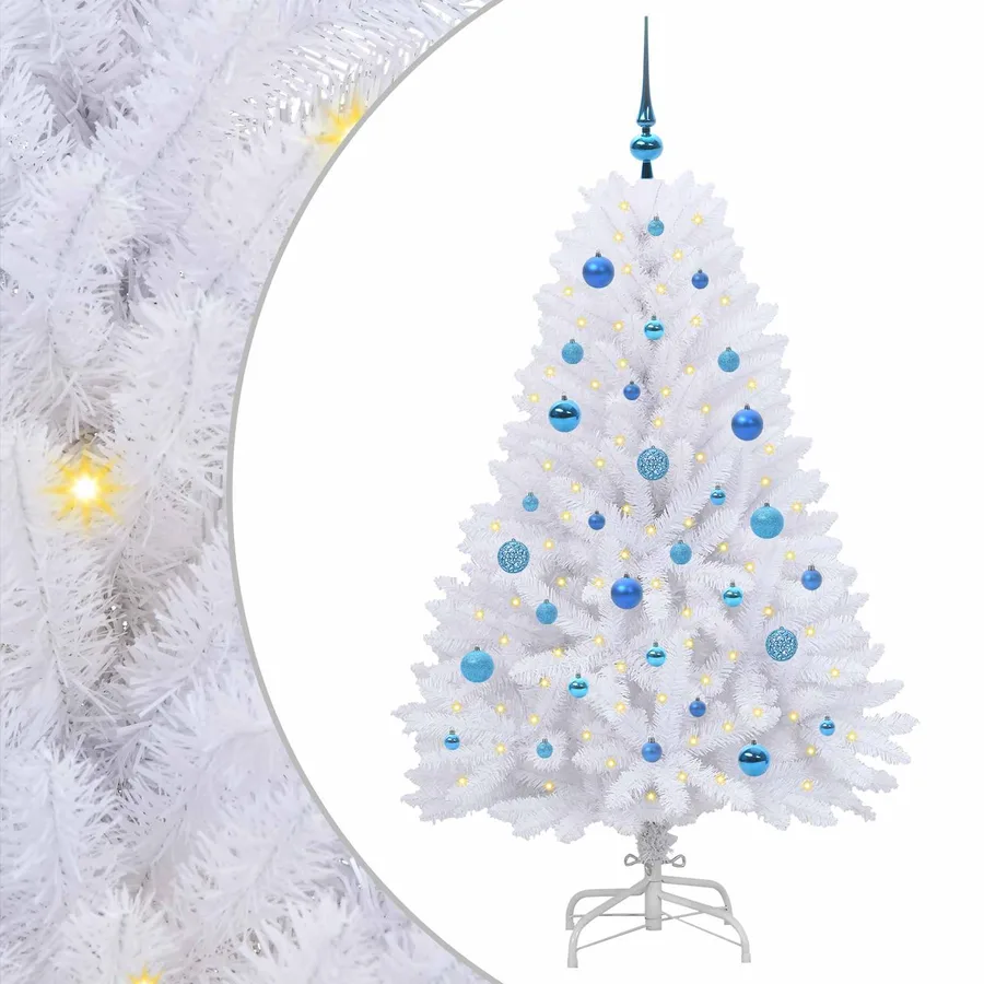 Sapin de Noël Artificiel à Branches Articulées Blanc 150 cm - 2