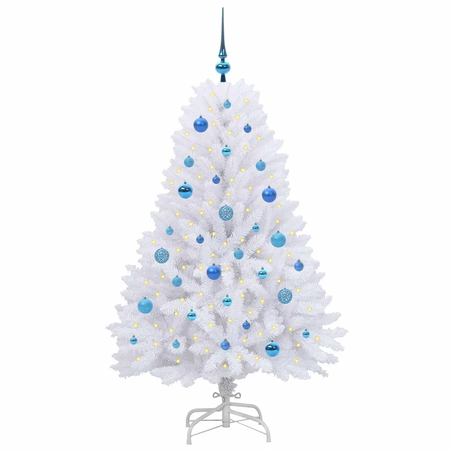 Sapin de Noël Artificiel à Branches Articulées Blanc 150 cm - 3