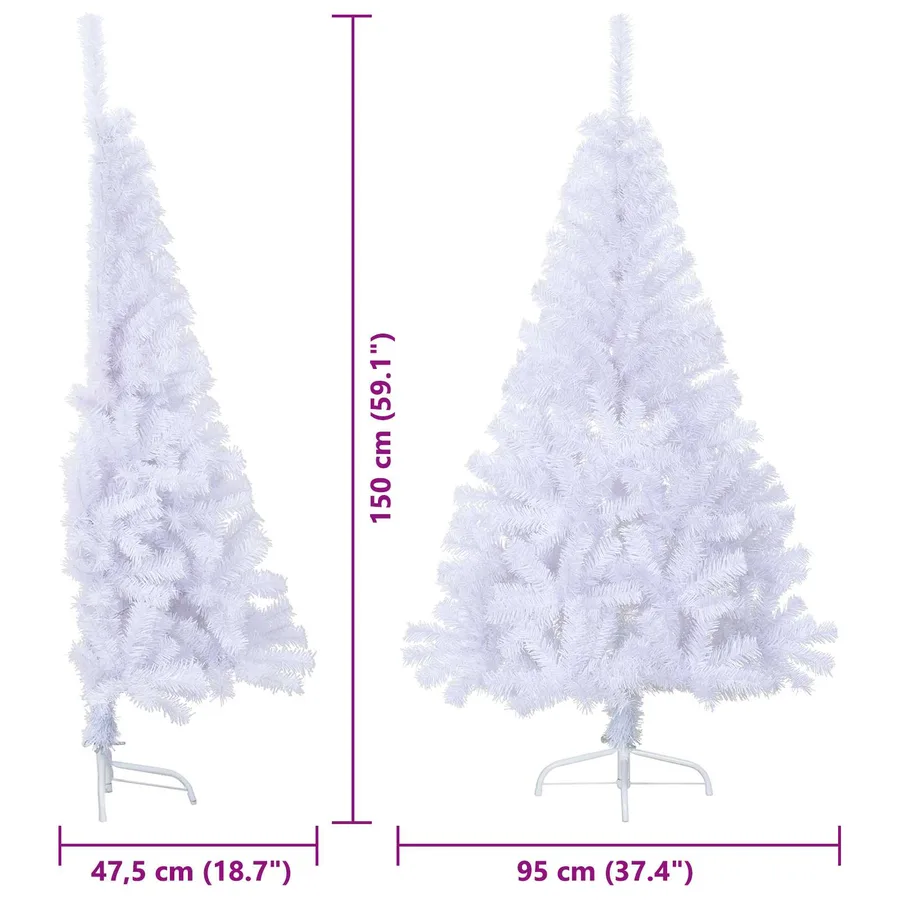 Sapin de Noël artificiel avec 150 LED Blanc 150 cm PVC et Acier - 16