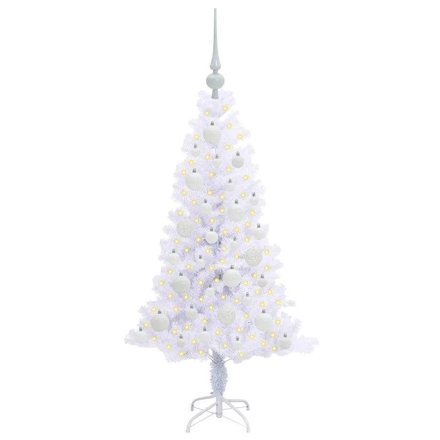 Sapin de Noël artificiel avec 150 LED Blanc 120 cm PVC et Acier - 3