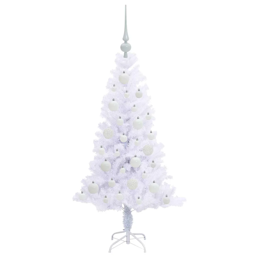 Sapin de Noël artificiel avec 150 LED Blanc 120 cm PVC et Acier - 4