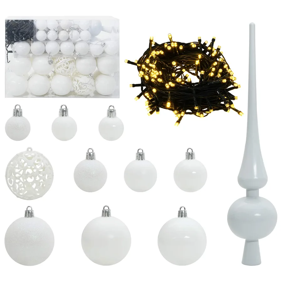 Sapin de Noël artificiel avec 150 LED Blanc 120 cm PVC et Acier - 6
