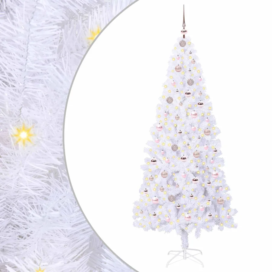 Sapin de Noël artificiel avec 300 LED Blanc 210 cm PVC et Acier - 2