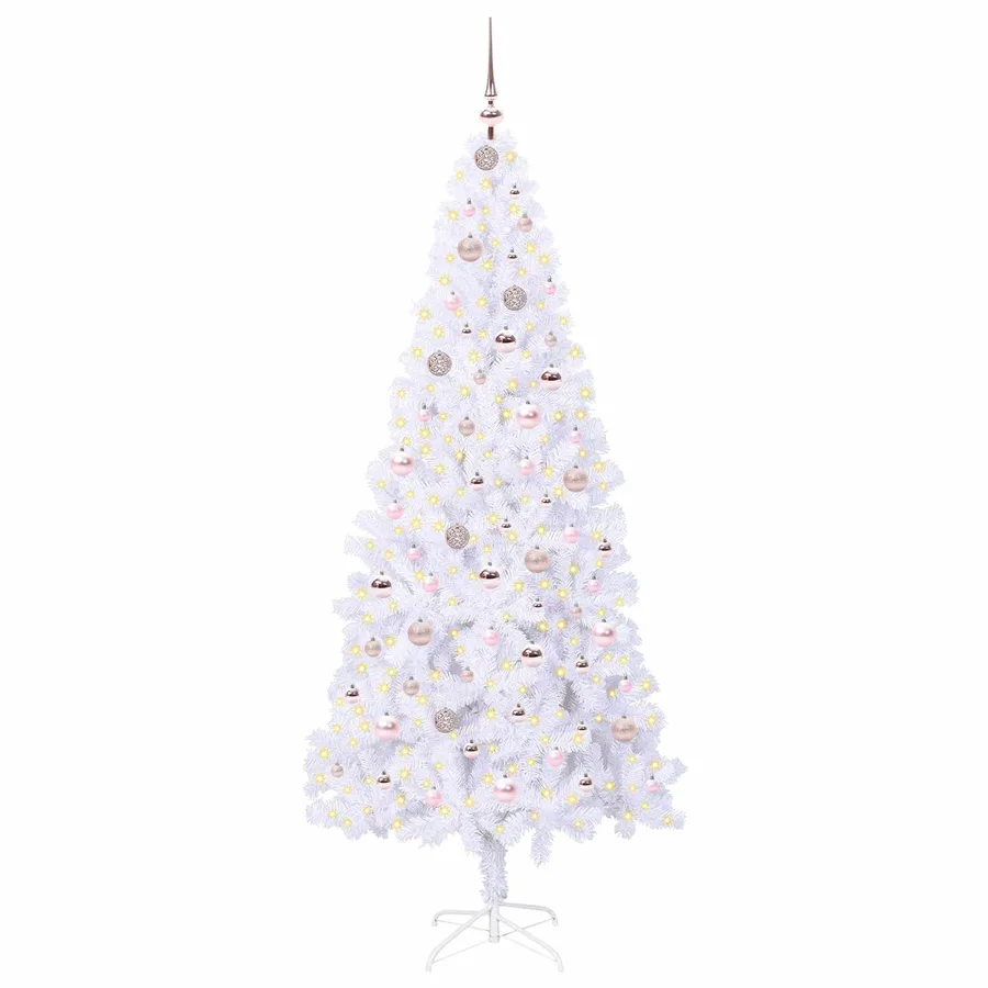 Sapin de Noël artificiel avec 300 LED Blanc 210 cm PVC et Acier - 3