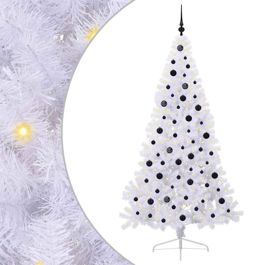 Sapin de Noël artificiel avec 300 LED Blanc 210 cm PVC et Acier - 2