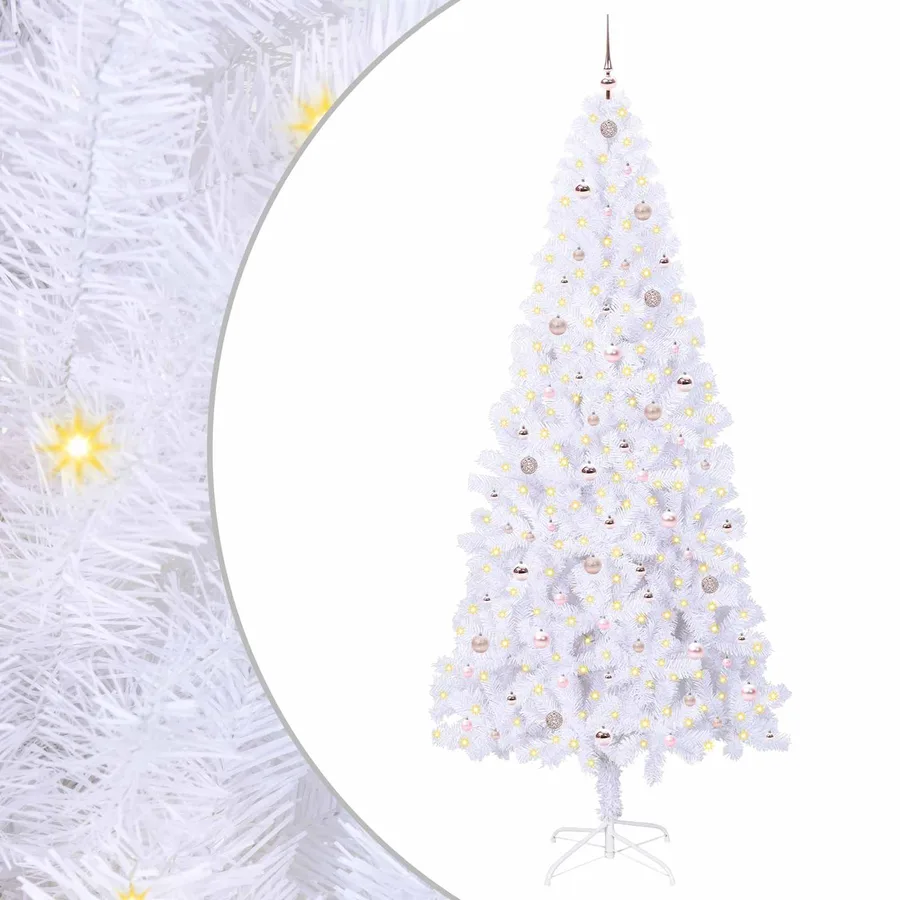 Sapin de Noël artificiel avec 300 LED Blanc 240 cm PVC et Acier - 2