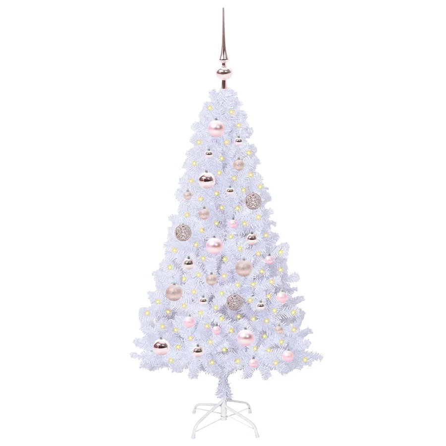 Sapin de Noël artificiel avec 150 LED Blanc 120 cm PVC et Acier - 3