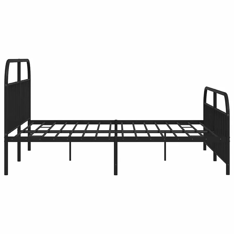 Cadre de lit métal sans matelas avec pied de lit noir 193x203cm - 7