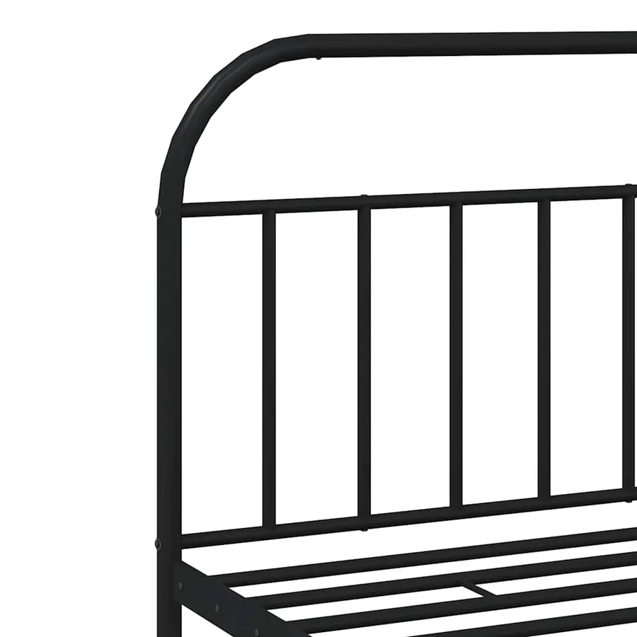 Cadre de lit métal sans matelas avec pied de lit noir 193x203cm - 9