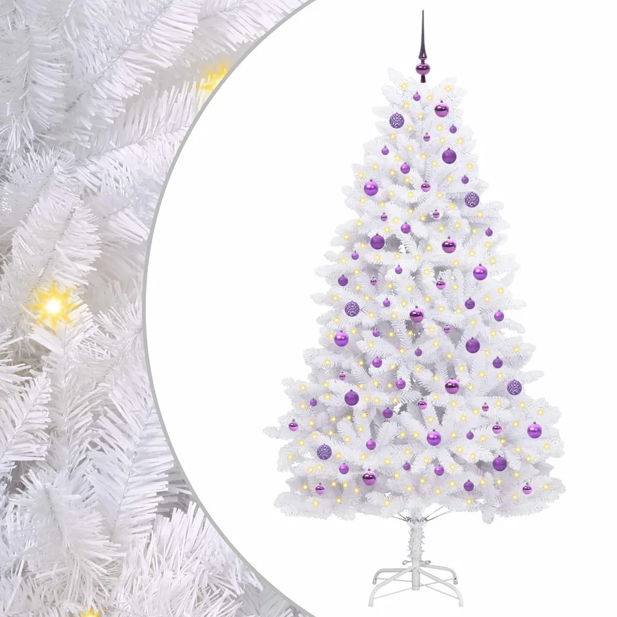 Sapin de Noël Artificiel à Branches Articulées Blanc 210 cm - 2