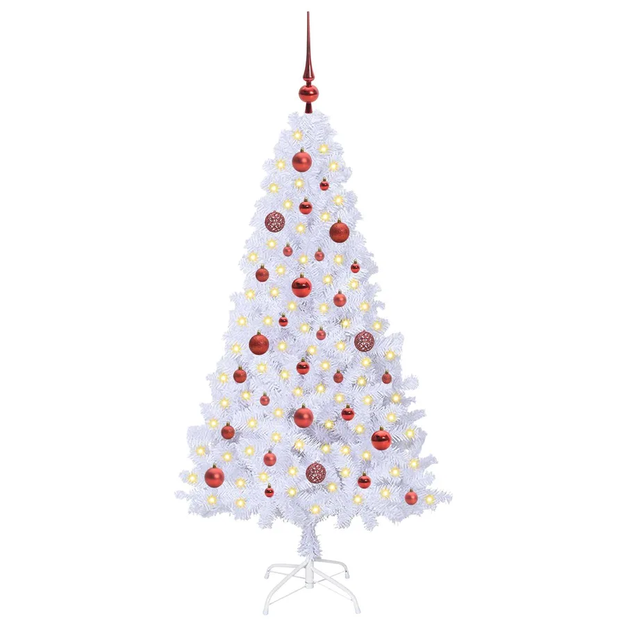 Sapin de Noël artificiel avec 150 LED Blanc 150 cm PVC et Acier - 3