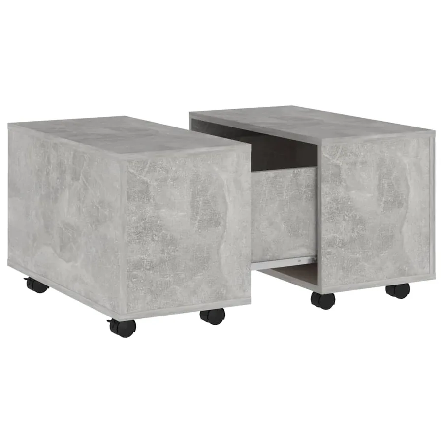 Table basse gris béton 60x60x38 cm bois d'ingénierie - 2