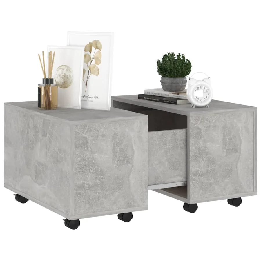 Table basse gris béton 60x60x38 cm bois d'ingénierie - 4