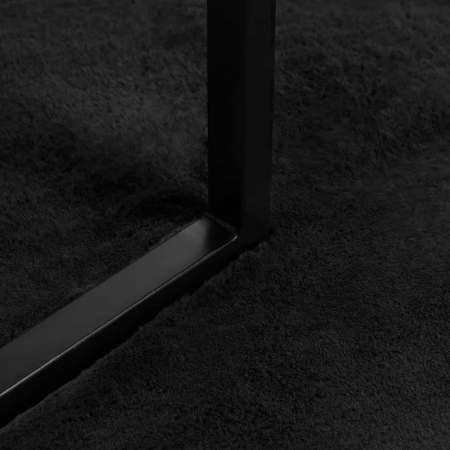 Tapis antidérapant en fausse de lapin OLITE Noir Ø 200 cm - 6