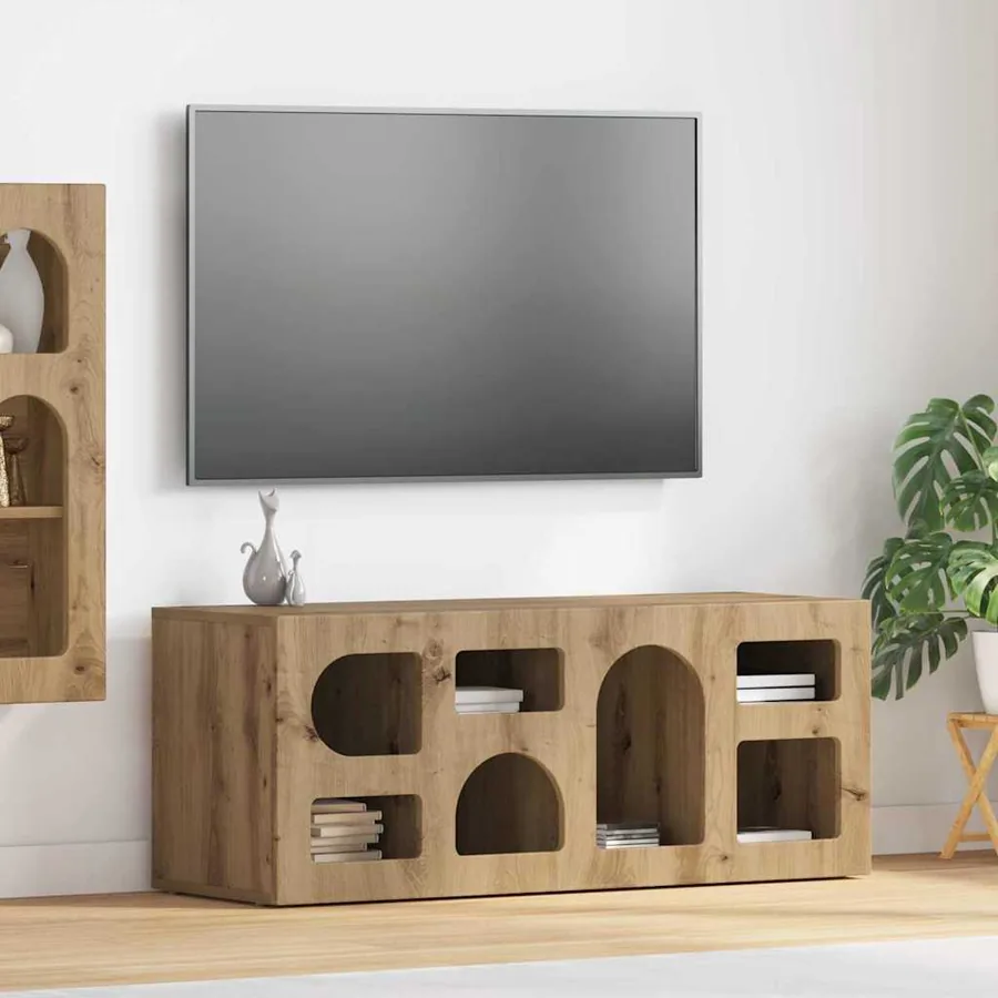 Meuble TV ELST 100 x 35 x 40 cm Chêne artisanal
