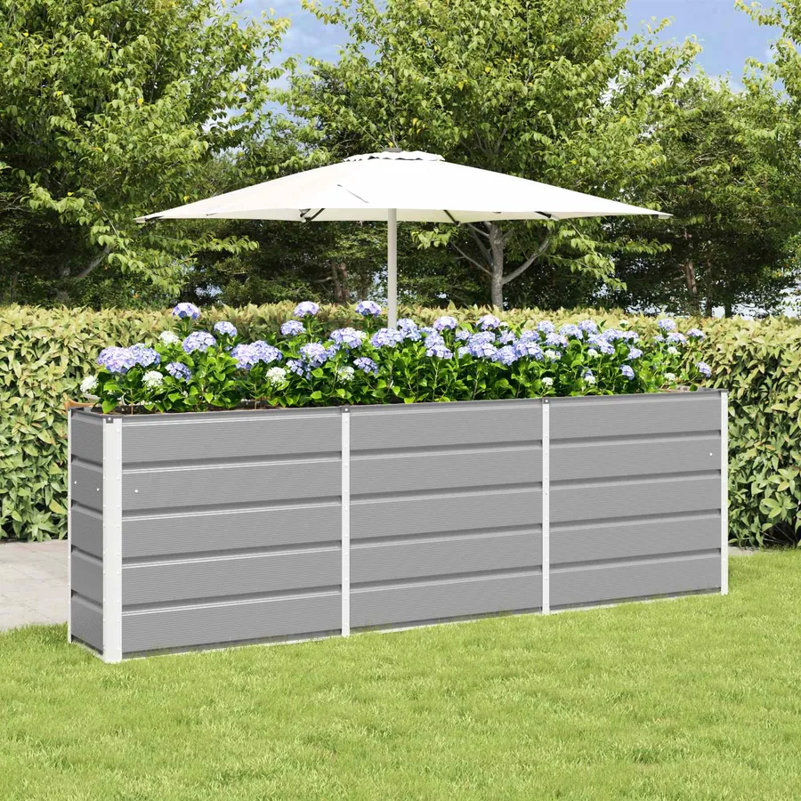 Jardinière Gris clair 240 x 40 x 75 cm Acier