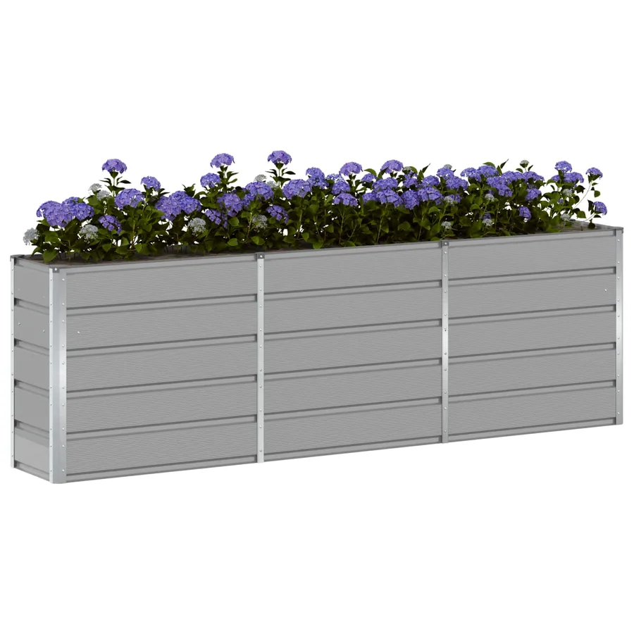Jardinière Gris clair 240 x 40 x 75 cm Acier - 3