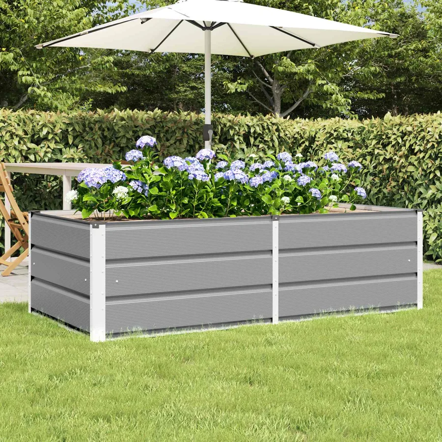 Jardinière Gris clair 160 x 80 x 45 cm Acier