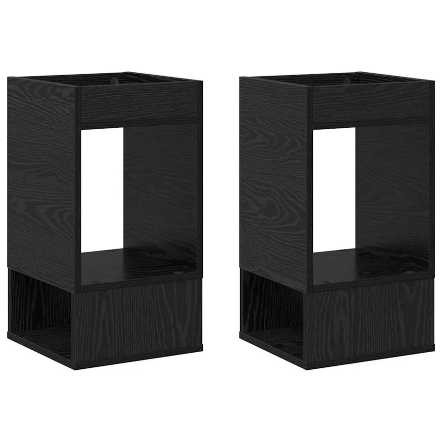 Table d'appoint 2 pcs Chêne noir 30 x 30 x 56 cm - 2