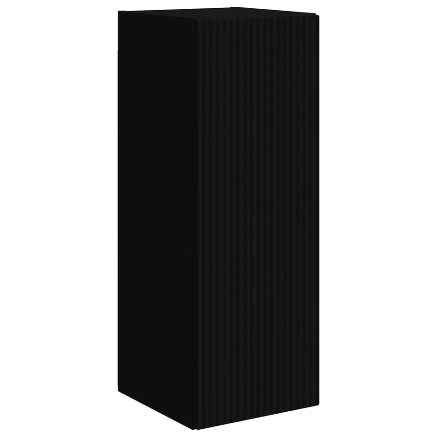 Ensemble de meuble TV mural 4 pcs Noir Bois d'ingénierie - 6