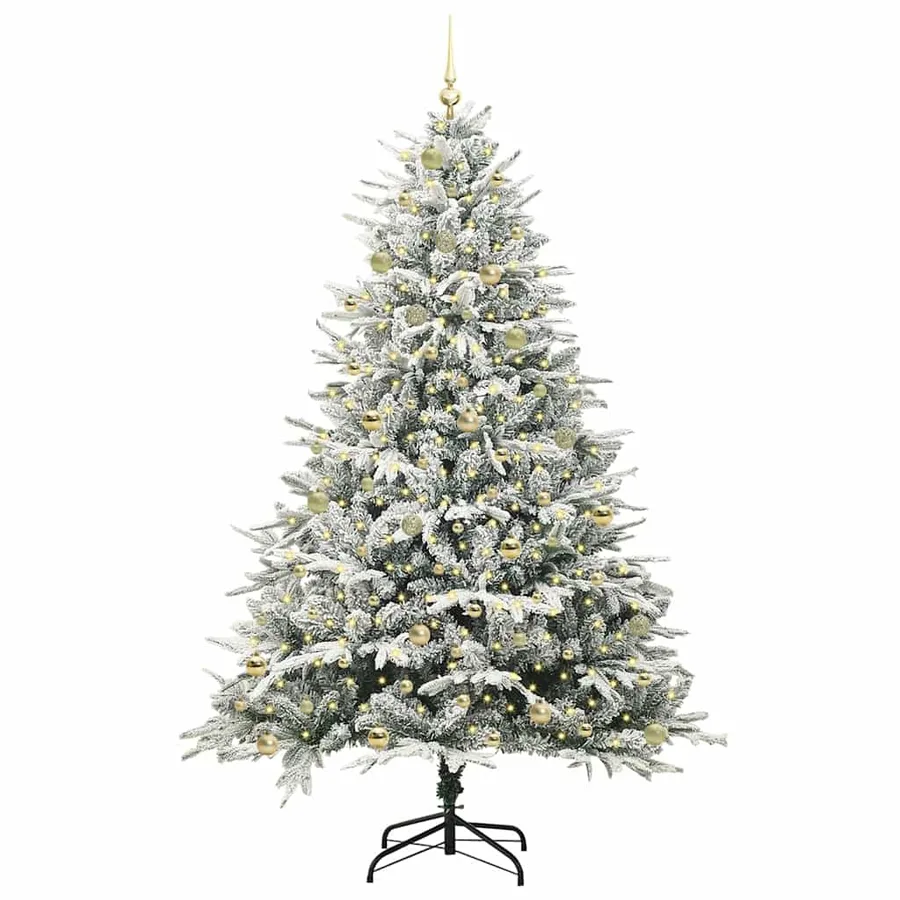 Arbre de Noël artificiel pré-éclairé avec ensemble de boules - 3