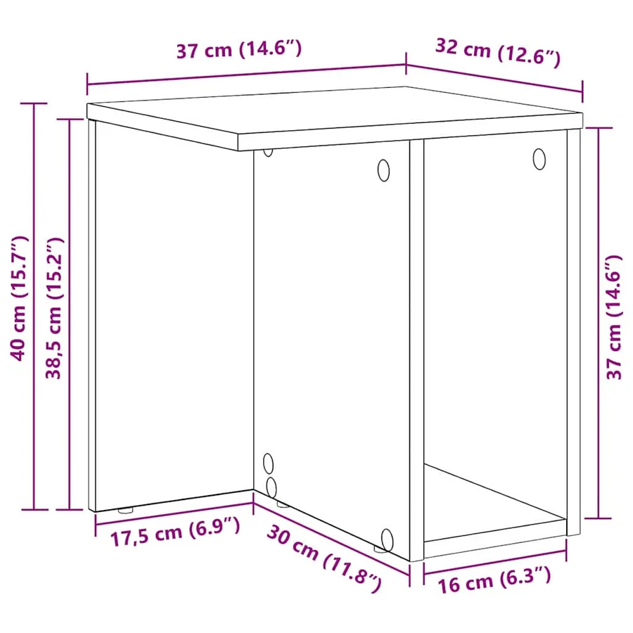 Table d'appoint 2 pcs Chêne Sonoma 37 x 32 x 40 cm - 13