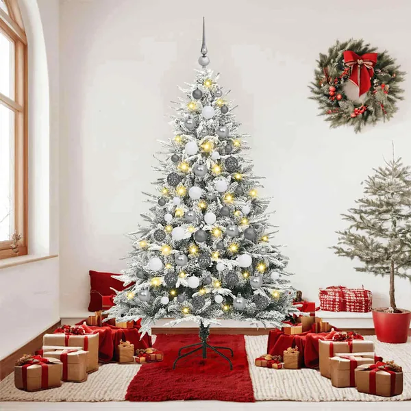 Arbre de Noël artificiel pré-éclairé avec ensemble de boules