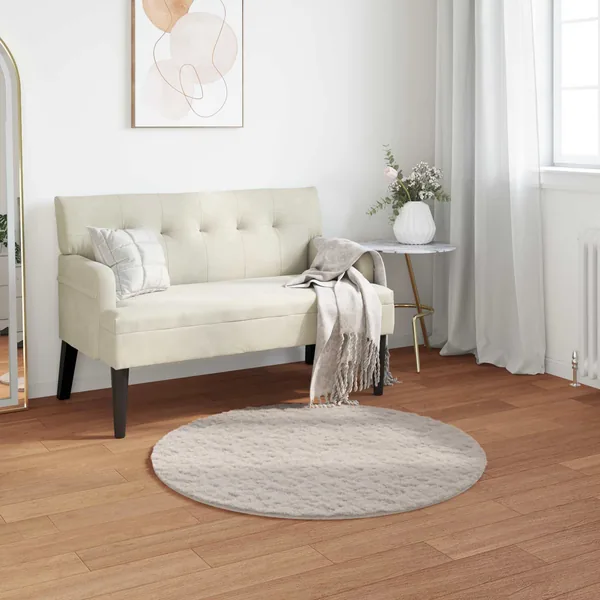 Tapis antidérapant en fausse de lapin OLITE Beige Ø 120 cm