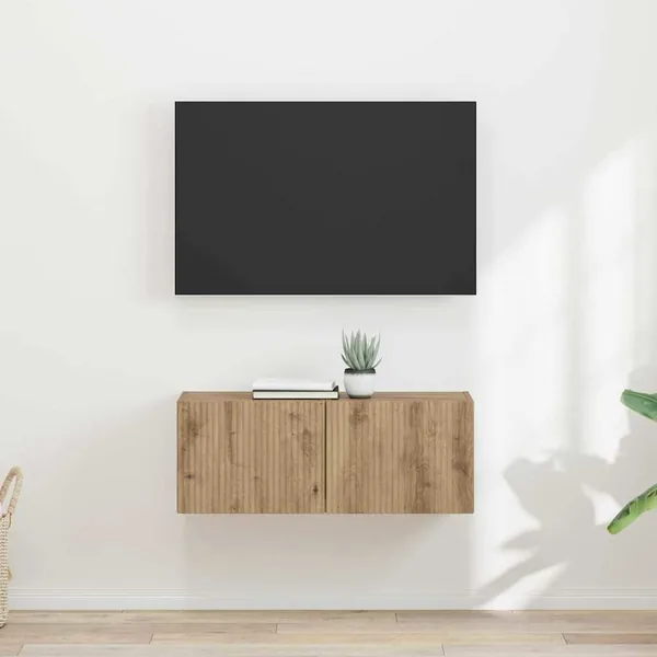 Meuble TV mural 2 pcs Chêne artisan Bois d'ingénierie